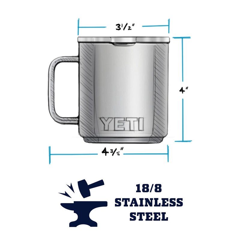 YETI Rambler 10 oz Stackable Mug, Vacuum Insulated, Stainless Steel with MagSlider Lid, Granite Gray