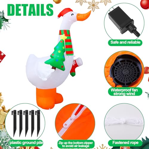 Shappy 6ft Christmas Inflatable Goose with LED Lights — Outdoor Decor