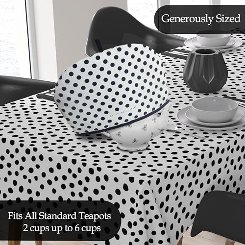 Large Polka Dot Tea Cozy for Teapot - Insulated Cotton Tea Pot Cover