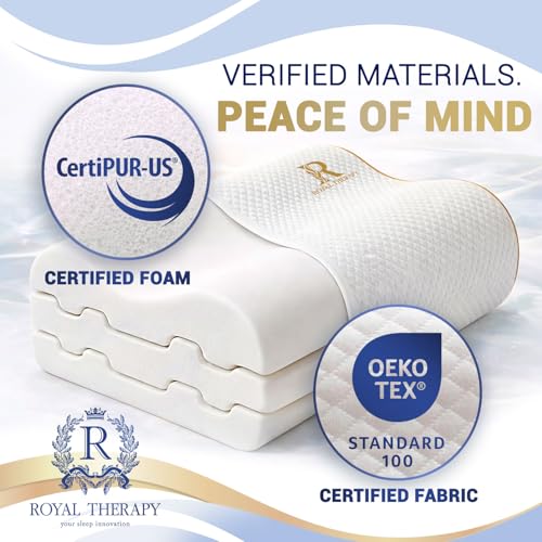 Memory Foam Cervical Pillow for Neck Support - Medium-Firm Queen Contour