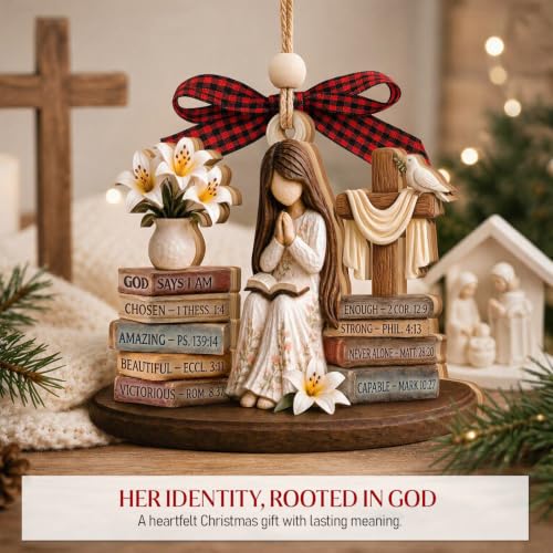 God Says I Am Christian Christmas Ornament - Faith-Based Bible Verse Decor - Variation: God Says 1