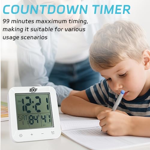 Waterproof Digital Bathroom Shower Clock with Countdown Timer and Suction Cup