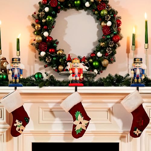 Cinnvoice 2-Pack Nutcracker Stocking Hangers – Wooden Stocking Holder