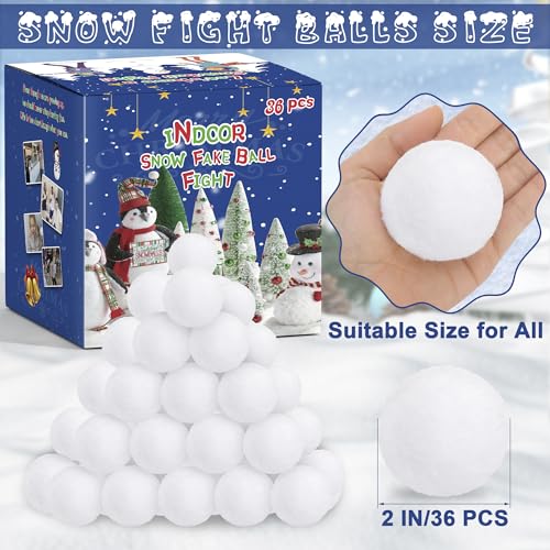 36-Piece Indoor Plush Snowball Set - Soft Reusable Snow Fight Game