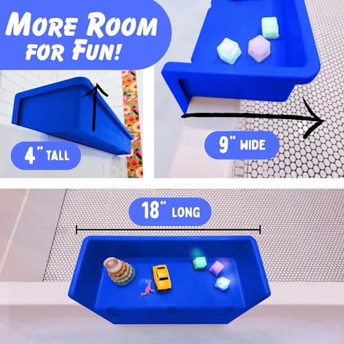 Mini Bathtub Splash Guard and Toy Tray for Kids - BPA-Free Plastic