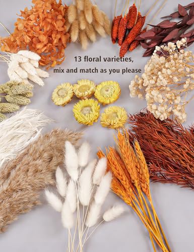 Natural Dried Flower Bouquet Set for DIY Floral Arrangements & Decor