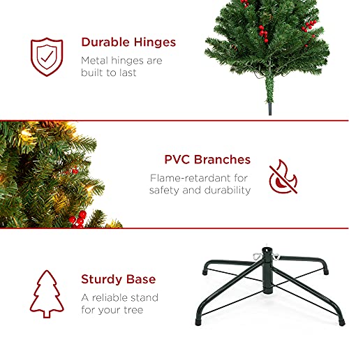 6ft Pre-Lit Pre-Decorated Artificial Spruce Christmas Tree with 250 Lights