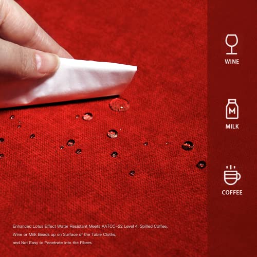 Balcony & Falcon Ruby Red Rectangle Tablecloth 95x55 Water-Resistant
