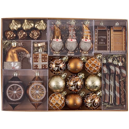 Valery Madelyn 100ct Christmas Ball Ornaments Set – Large Luxury Bronze Royal