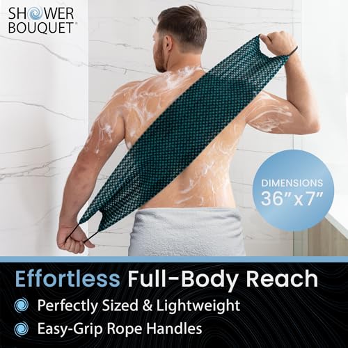 Charcoal Green Japanese Exfoliating Washcloth for Back & Body - Silver Ion Infused, 1 Count