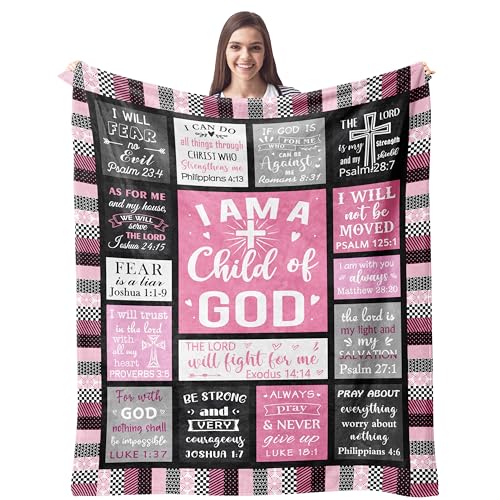 Christian Gifts for Women Pink 80x60 Blanket - I Am a Child of God