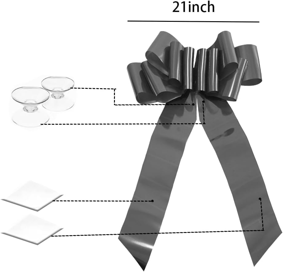 Skiennix Giant Car Bow - 23 Inch Pink Gift Bow for Weddings, Birthdays & Christmas Decorations