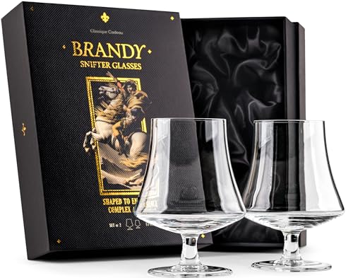 15 oz Crystal Brandy and Cognac Snifter Glasses Set of 2 - Elegant Tasting Drinkware
