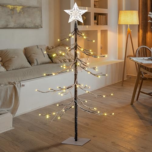 SPIRIT STAR CHRISTMAS CENTER 3FT Lighted Snow Tree with 72 LED Indoor Outdoor Decoration