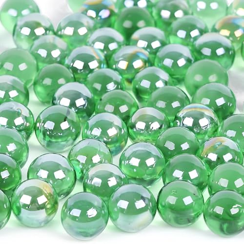Forest Green Glass Marbles 1 LB - 0.63 Inch Decorative Vase Fillers