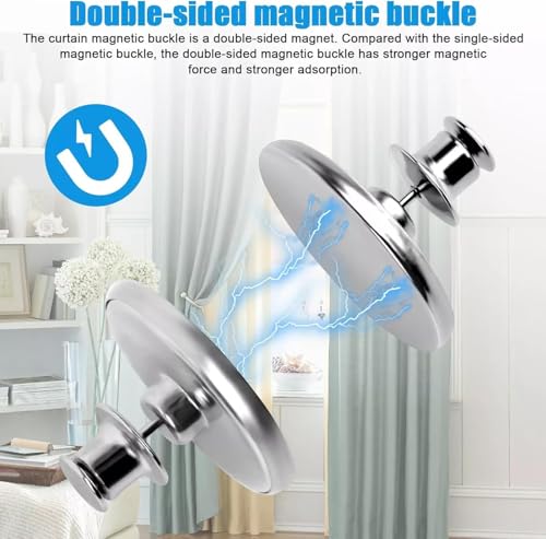 20 Pairs Magnetic Curtain Clips with Pins - Anti-Slide Blackout Weights