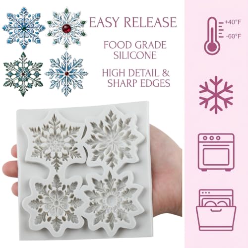 MINFEIDMS Christmas Snowflake Silicone Mold Style I – Winter Fondant & Chocolate Candy Mold