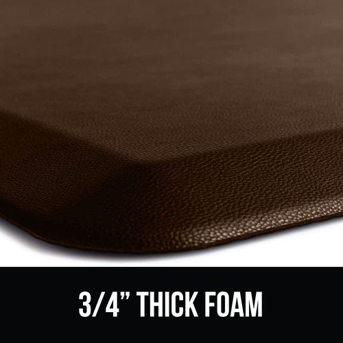 GORILLA GRIP Comfortable Cushioned Kitchen Mats for Floor, 39x20, Waterproof and Stain Resistant Soft Top, 3/4 Inch Thick Ergonomic Standing Desk Anti Fatigue Mat, Foam Supports Ankles and Feet, Brown