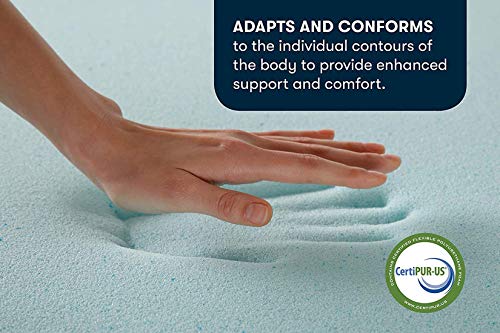 3-Inch Cooling Gel Memory Foam Mattress Topper - Twin XL Dorm Size
