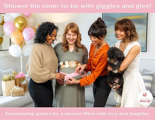 Baby Bump Measure Game - 2 Pink Paper Tape Rolls for Baby Showers