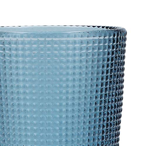 Set of 6 Beaded Iced Beverage Glasses, 15-Ounce, Cornflower Blue
