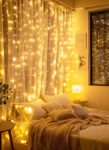 Brightown 300 LED Fairy Curtain Lights 9.8x9.8ft USB String Lights