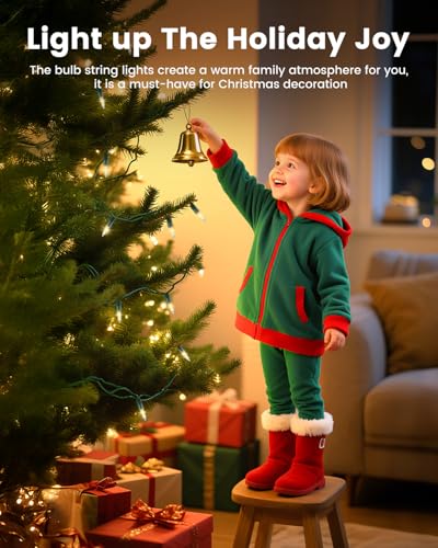 Minetom Clear Christmas String Lights 20Ft 100 Count Incandescent Mini Lights