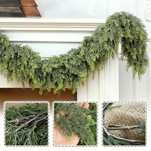 9FT Artificial Cedar Garland Mantel Scarf Christmas Decor - 9FT / 1