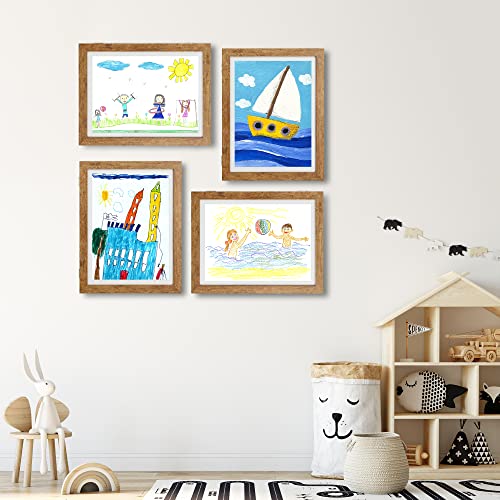 Kids Art Frames 8.5x11 Set of 2, Front Opening Display with Storage