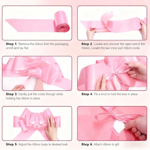 30-Inch Giant Pink Car Bow - Extra Large Pull Bow for New Car Gift Decor