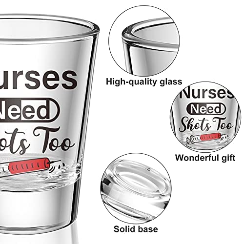 Patelai Nurse Theme Shot Glasses 2 Pcs, 2 oz, 2.36 x 1.97 Inch – Funny Gift for Nurses, Doctors, Medical Staff