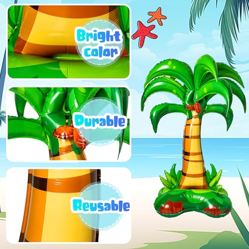 52-Inch Giant Inflatable Palm Trees (4 Pack) - Hawaiian Tropical Party Decor