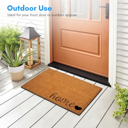 Natural Coco Coir Door Mat 17.5x30 - Heavy-Duty Non-Slip Welcome Mat