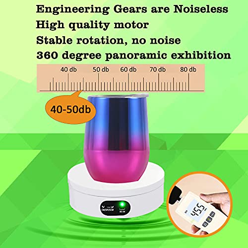 Electric Rotating Display Stand for Tumblers, 360 Degree Motorized Turntable