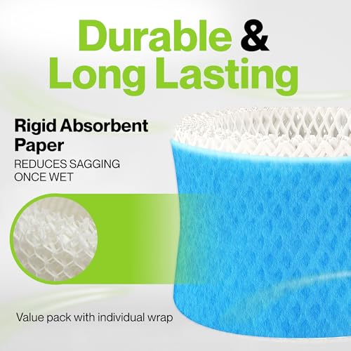4-Pack Premium Humidifier Wicking Filters, Rigid Anti-Sag Design