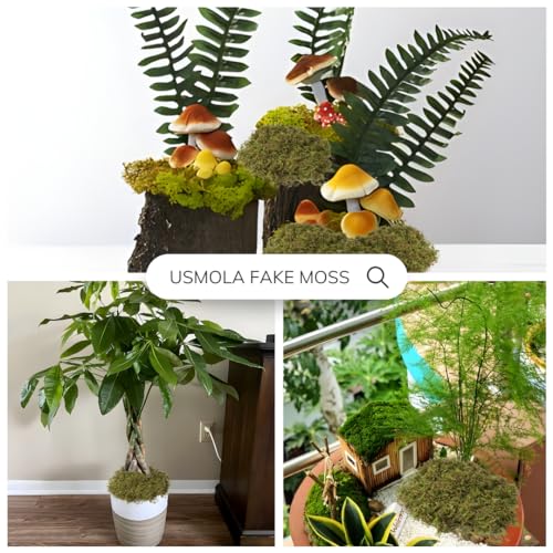 Artificial Green Moss for Potted Plants & DIY Crafts - 4 oz Faux Moss