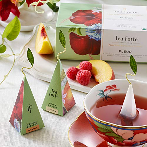 Tea Forte Premium Tea Sampler with 10 Pyramid Infuser Bags - Gift Set