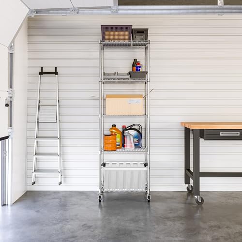 5-Tier Heavy-Duty Steel Wire Shelving Unit 24x18x75 Storage Rack