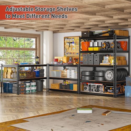Heavy Duty Garage Shelving 2-Pack, 5-Tier Metal Storage Shelves 36"W