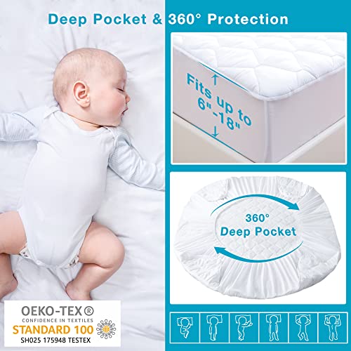 Waterproof Queen Mattress Protector - Soft, Breathable, Deep Pocket