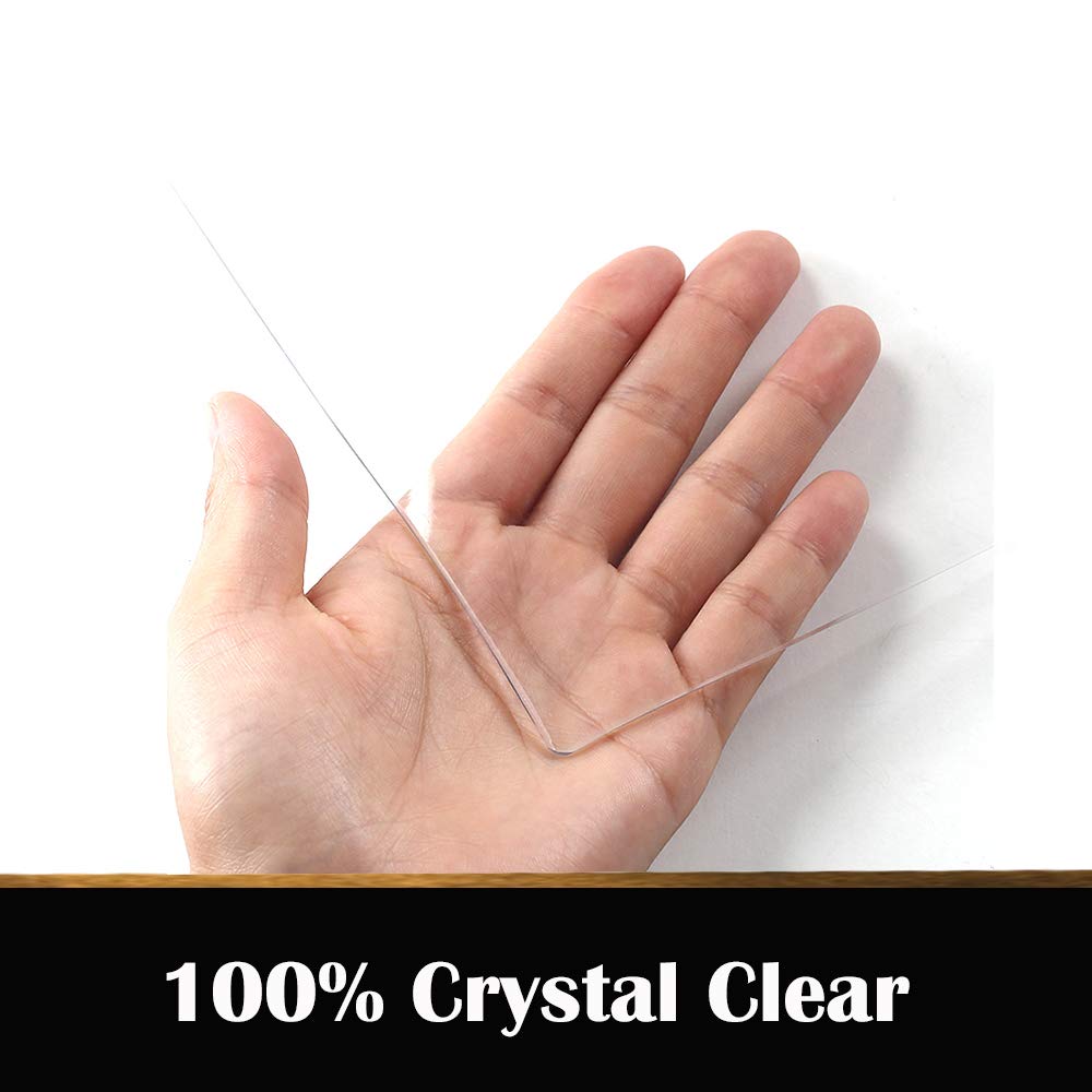 1.5mm Thick Transparent PVC Table Cover Mat Plastic Clear Table Cloth Non-Slip Dining Living Room Table Protector Meeting Desktop Protection Waterproof Kitchen Work Countertop Protective Pad 40x96in