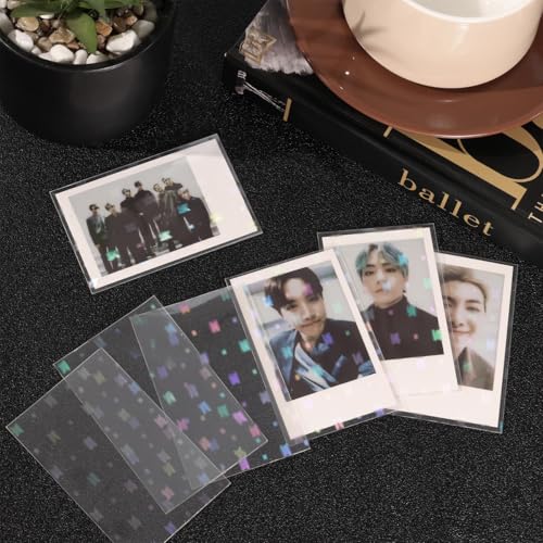 100Pcs Holographic Photocard Sleeves - 58mm x 89mm Clear Protectors