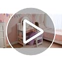 Kids Vanity Table and Chair Set with 3-Mode LED Lighted Mirror and Storage