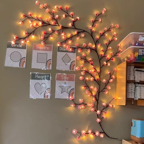 LED Cherry Blossom Branch Vine Wall Lights with Remote - 47 Inch