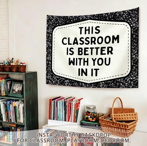 Boho Classroom Welcome Tapestry - Wall Hanging Banner Decor, 50x60 in