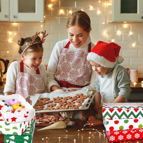30 Pcs Christmas Cookie Gift Boxes with Window - 12 x 5.5 x 2.5 Inch Bakery Packaging