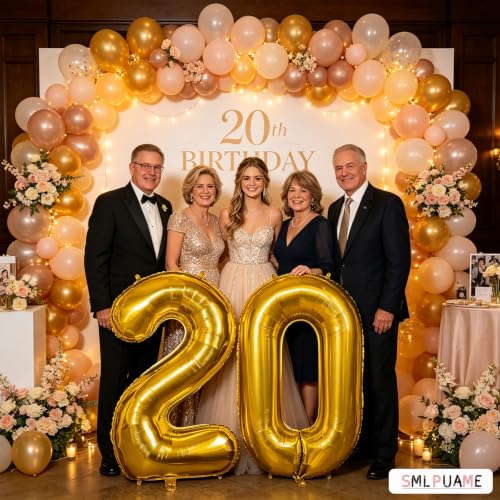 40-Inch Gold Number 2 Balloon - Self-Inflating Birthday Decoration