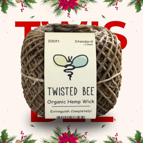 Organic Hemp Wick with Beeswax Coating - 200ft Standard Size