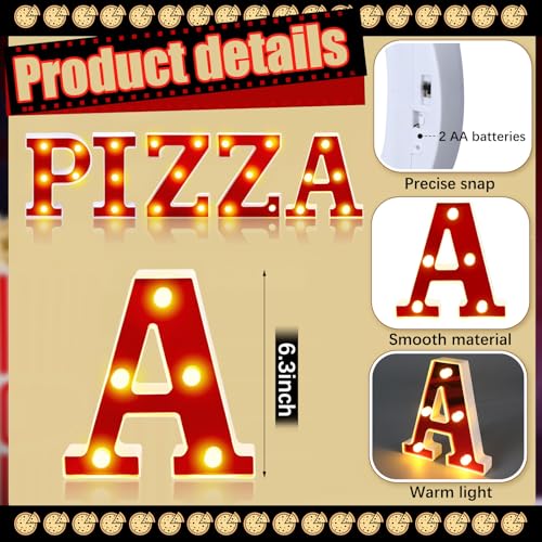Aurelema 6.3" Pizza Light Up Marquee LED Sign - Heartwarming Party Decor