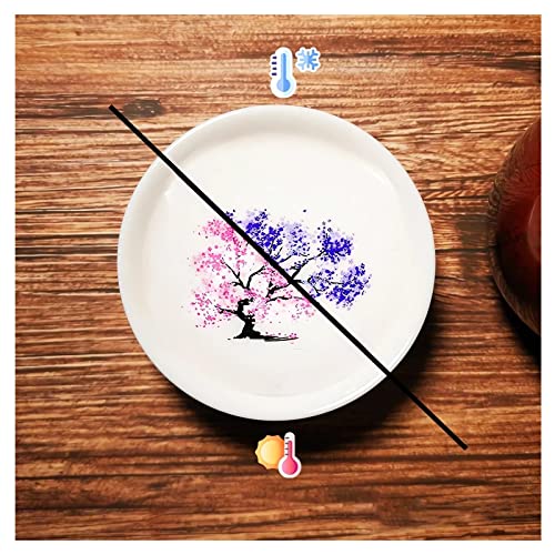 Webahow Magic Sakura Cherry Blossom Sake Cup - Color Changing Ceramic Cold & Hot Tea & Wine Glass, Japanese Blooming Sake Cup Set, Sakura- Cold＆Hot